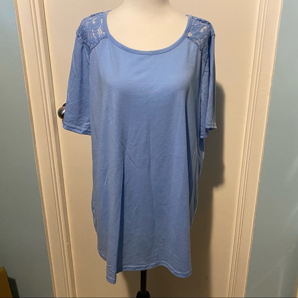 DC JEANS PLUS SIZE BLUE LACE T-SHIRT